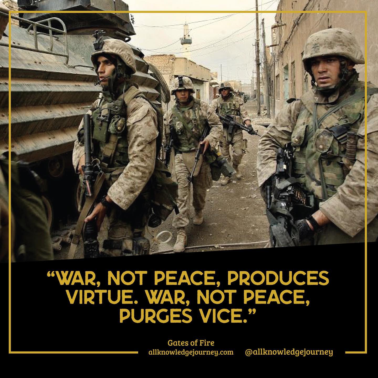 War, not peace, produces virtue