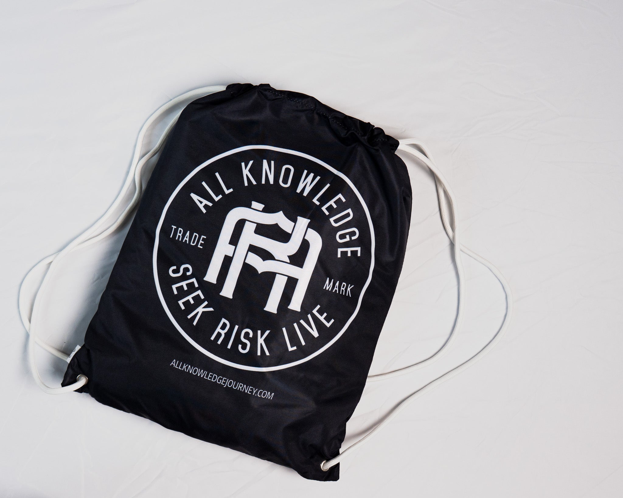 Black drawstring bag All knowledge Classic Gi - Seek Risk Live