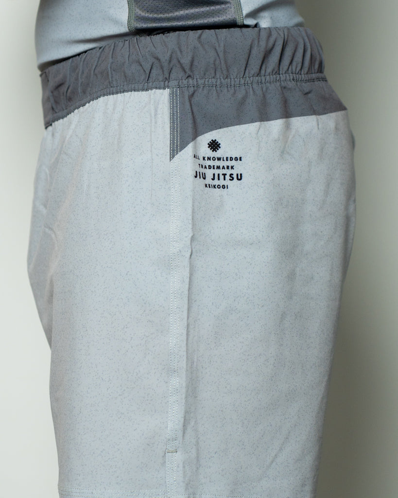 Minimalist gray grappling shorts BJJ