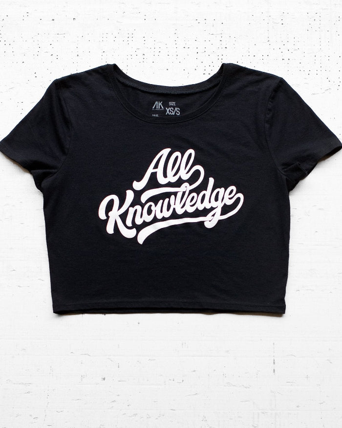 AK Script Crop Tee | Women's T-Shirt - All Knowledge Journey
