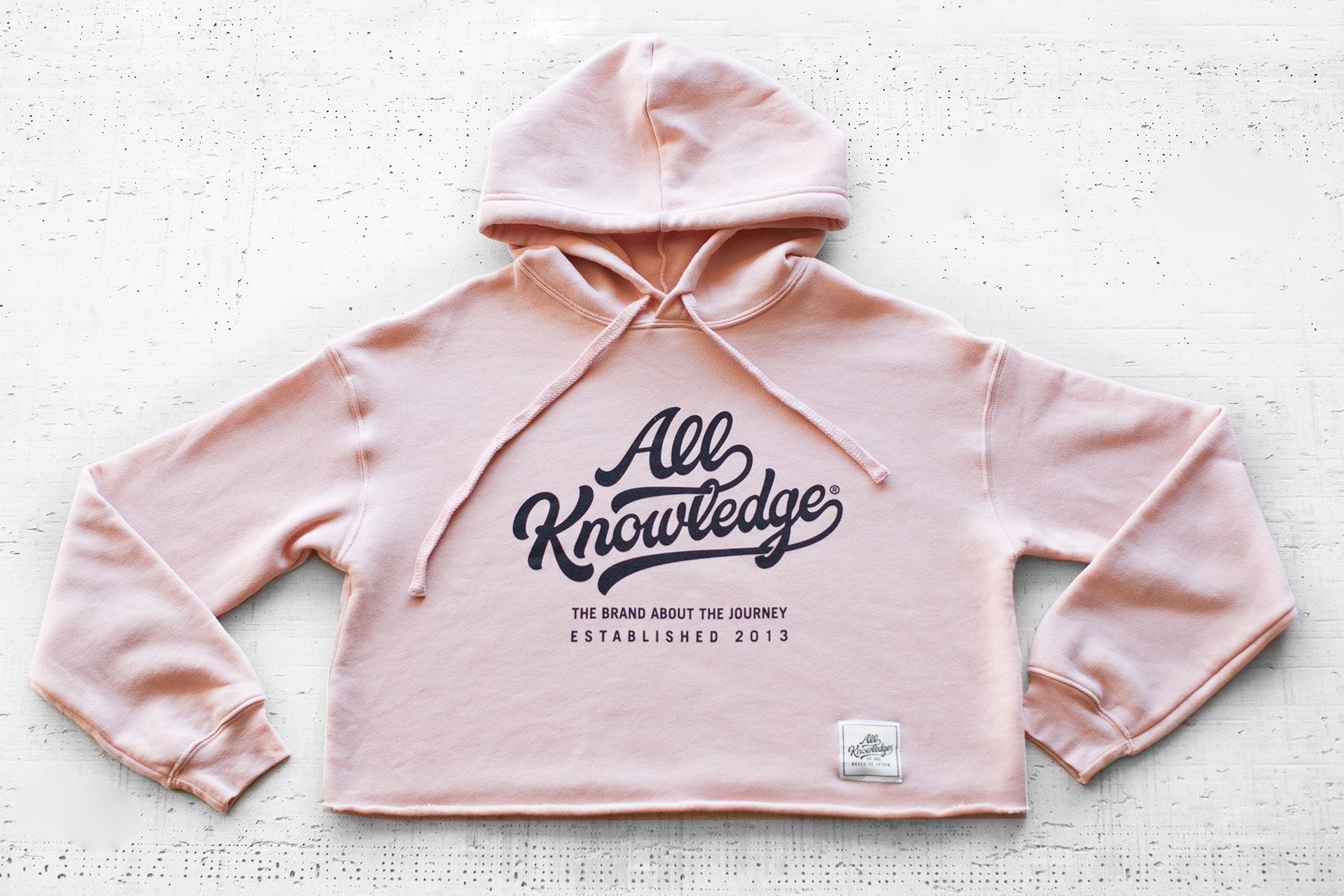 AK Script Cropped Hoodie - All Knowledge Journey