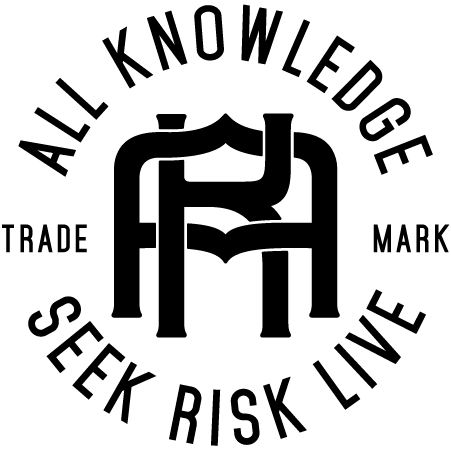 Circular logo with text 'All Knowledge' and 'Seek Risk Live' around a central design.