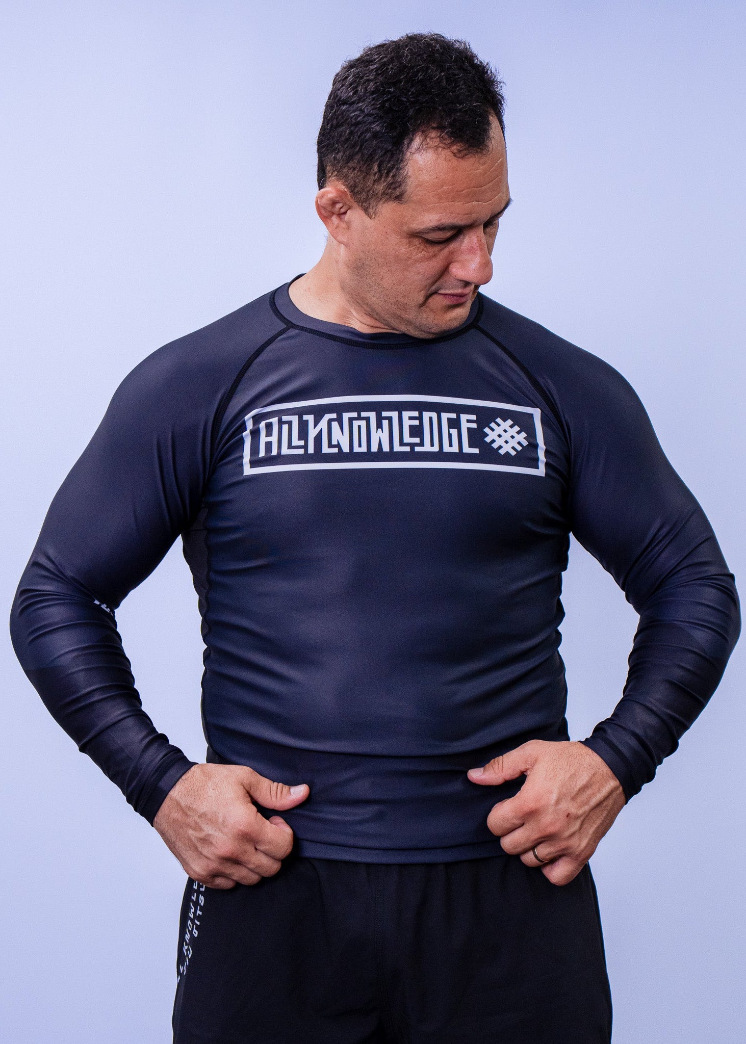 Black long sleeve rashguard all knowledge master
