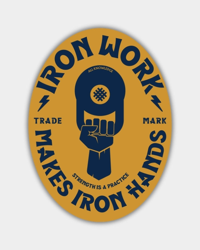  Iron Work makes Iron Hands and a fist holding a kettlebell