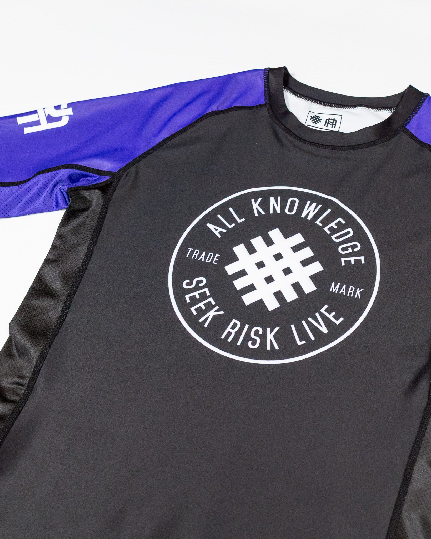 Purple Short Sleeve Ranked Rashguard for jiu-jitsu