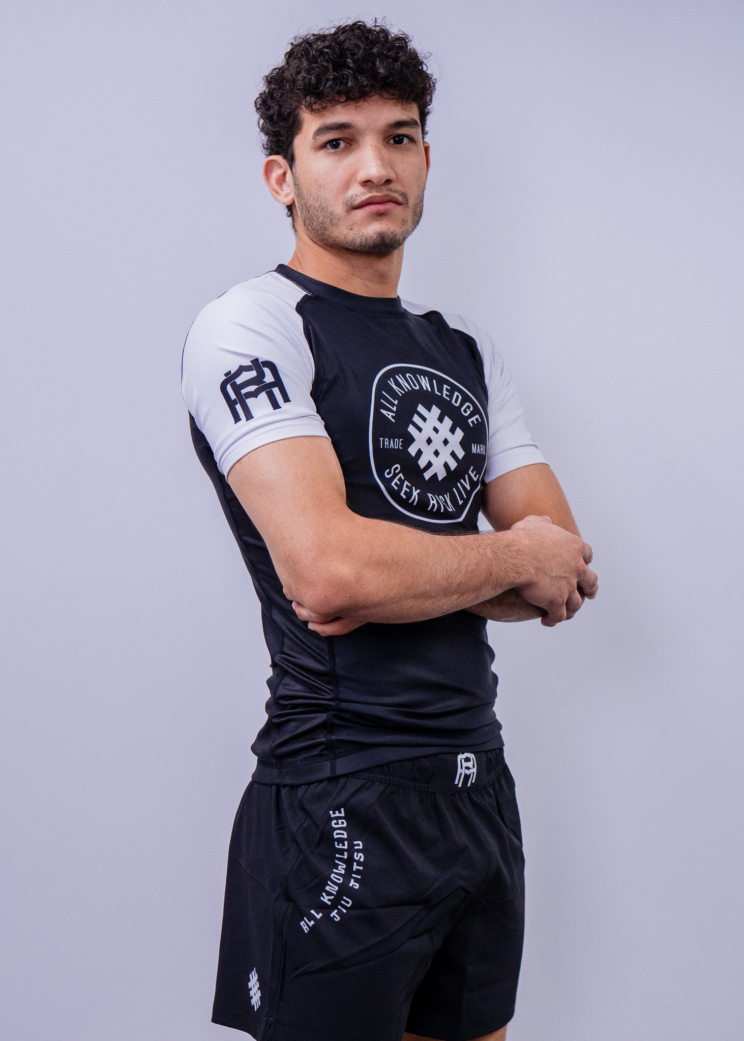 AK Ranked Short Sleeve Jiu-Jitsu Rashguard - White