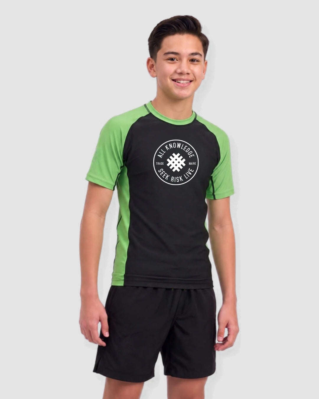AK Youth Ranked Jiu-Jitsu Rashguard - Green