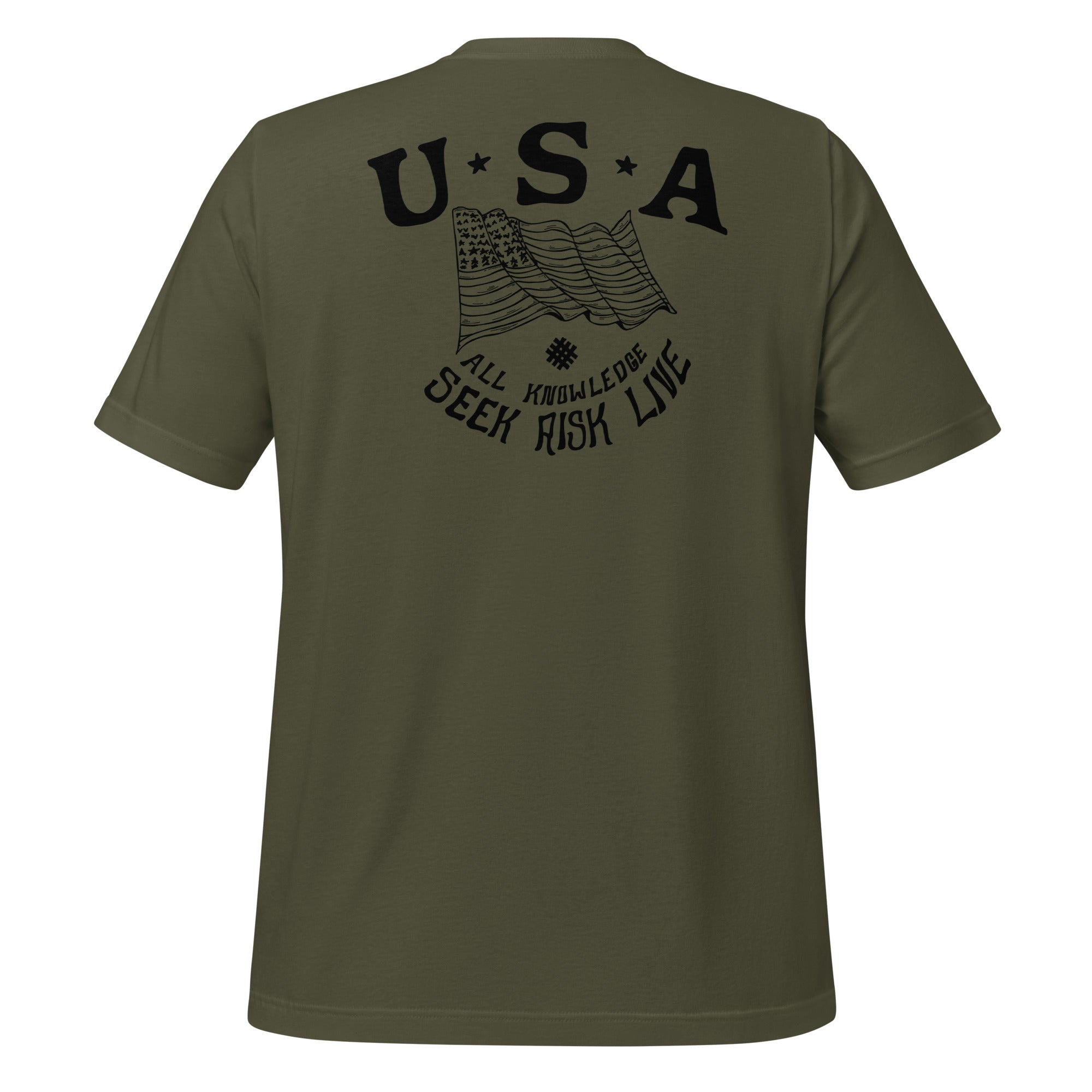 American Flag military green t-shirt - veteran-owned brand
